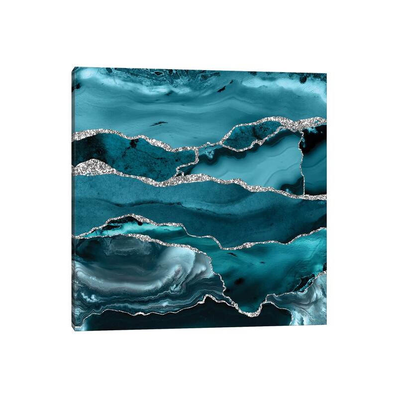iCanvas "Ice Blue Marble" by UtArt Canvas Print