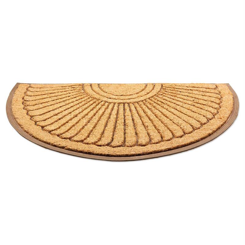 J & M Home Fashions 18" X 30" Natural Rubber Wrought Iron Floor Mat