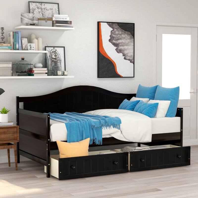 Twin Daybed Sofa Bed with 2 Drawers or Trundle Bed