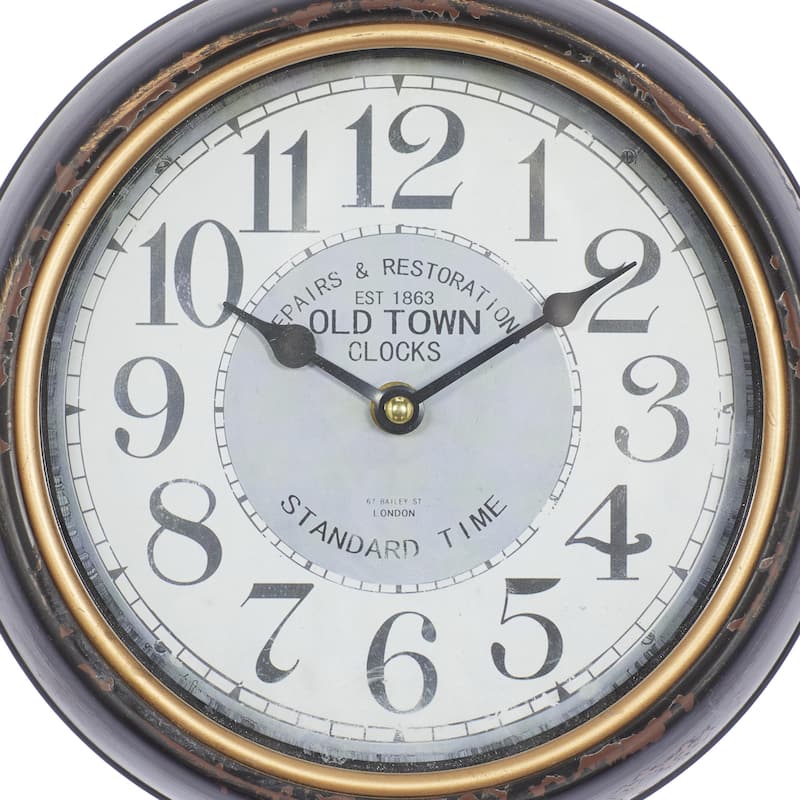 Metal Wall Clock with Fluted Frame - Set of 2 White - Roche River Decor