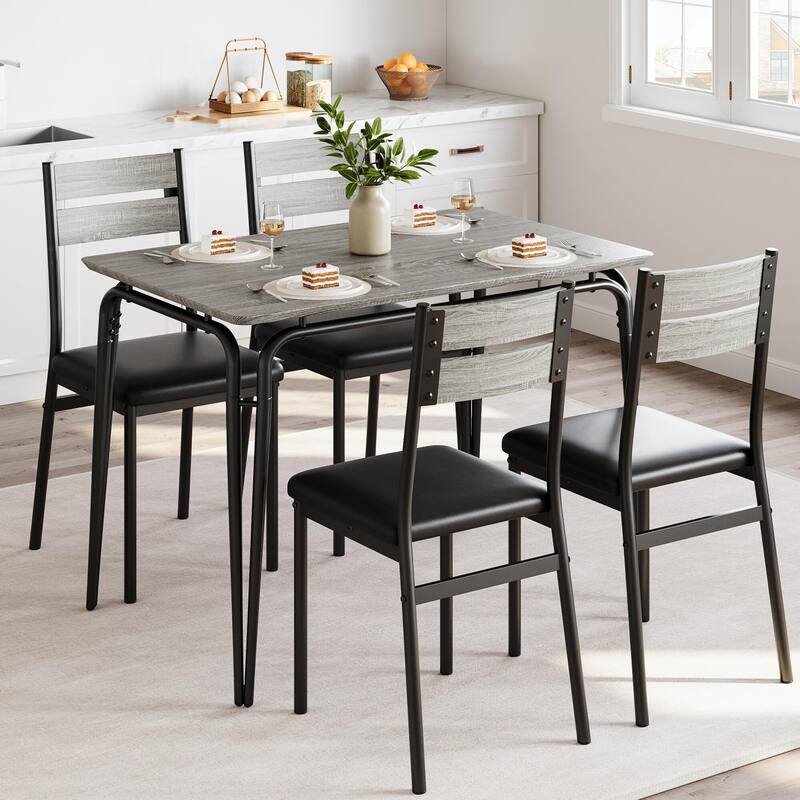 Kitchen Table and Chairs for 4 - Grey