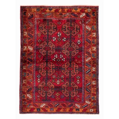 ECARPETGALLERY Hand-knotted Melis Vintage Red Wool Rug - 5'3 x 6'7