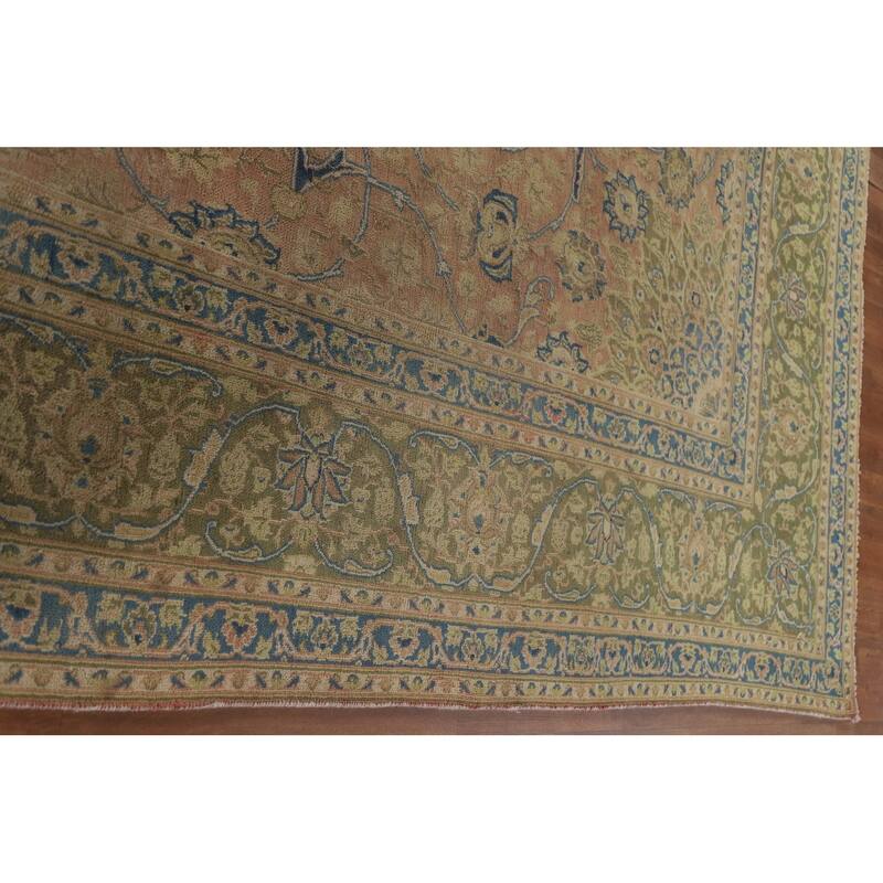 Hand Knotted Oriental 100% Wool Carpet Traditional Floral Pink Kashmar Area Rug - 12' 6'' X 9' 9''