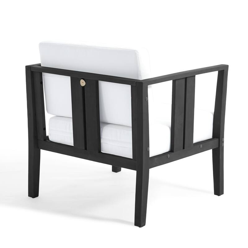 Uixe 3-piece Teak Solid Wood Outdoor Arm Chairs with Side Table Set