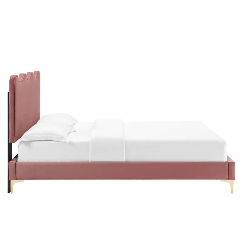 Current Performance Velvet Queen Platform Bed
