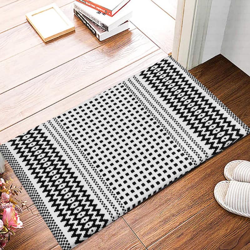 Cotton Kitchen Mat Cushioned Anti-Fatigue Rug, Non-Slip Mats Comfort Foam Rug for Kitchen, Office, Sink, Laundry - 18''x30''