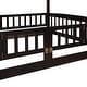 preview thumbnail 27 of 42, Contemporary Modern Style Full Over Full Low Bunk Bed,Solid Wood Bed with Fence and Ladder for Kids,Versatile Bunk Bed