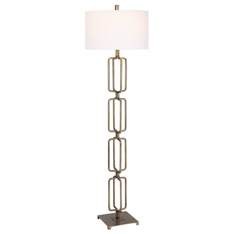 Link Floor Lamp with Drum Shade - 67" - Gold