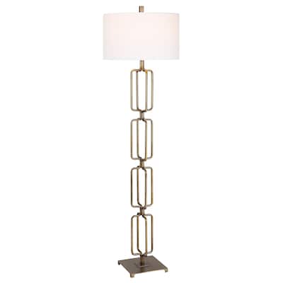 Link Floor Lamp with Drum Shade - 67" - Gold
