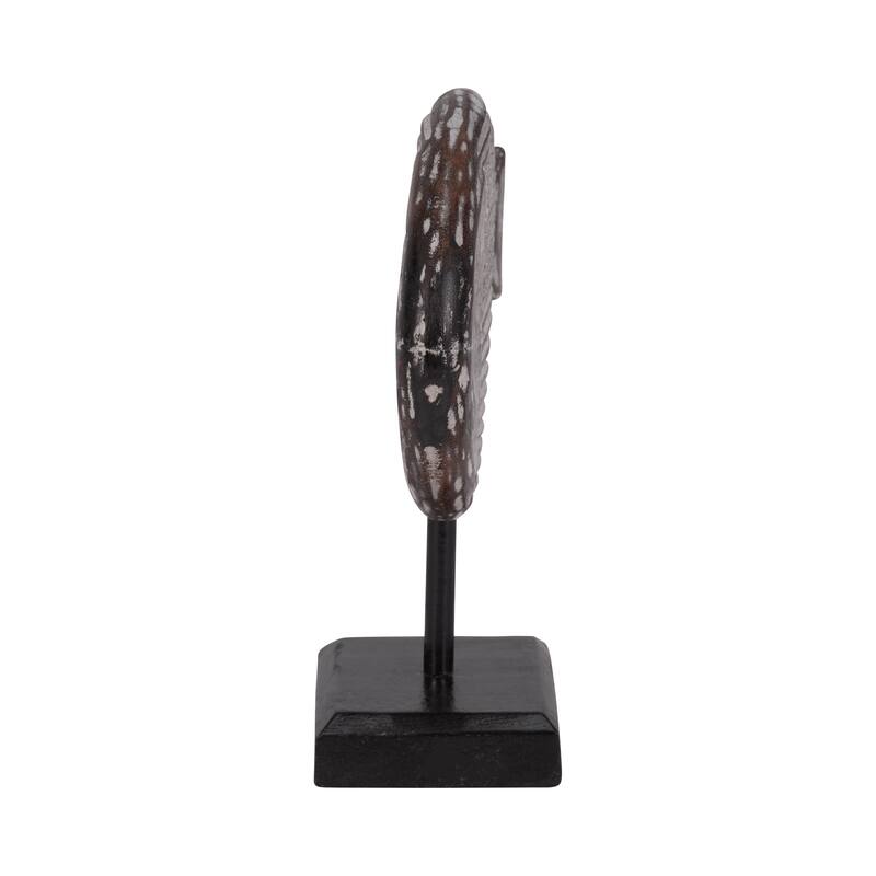 Sagebrook Home Wood Fish on Stand, Coastal Nautical Decorative Sculpture for Living Room