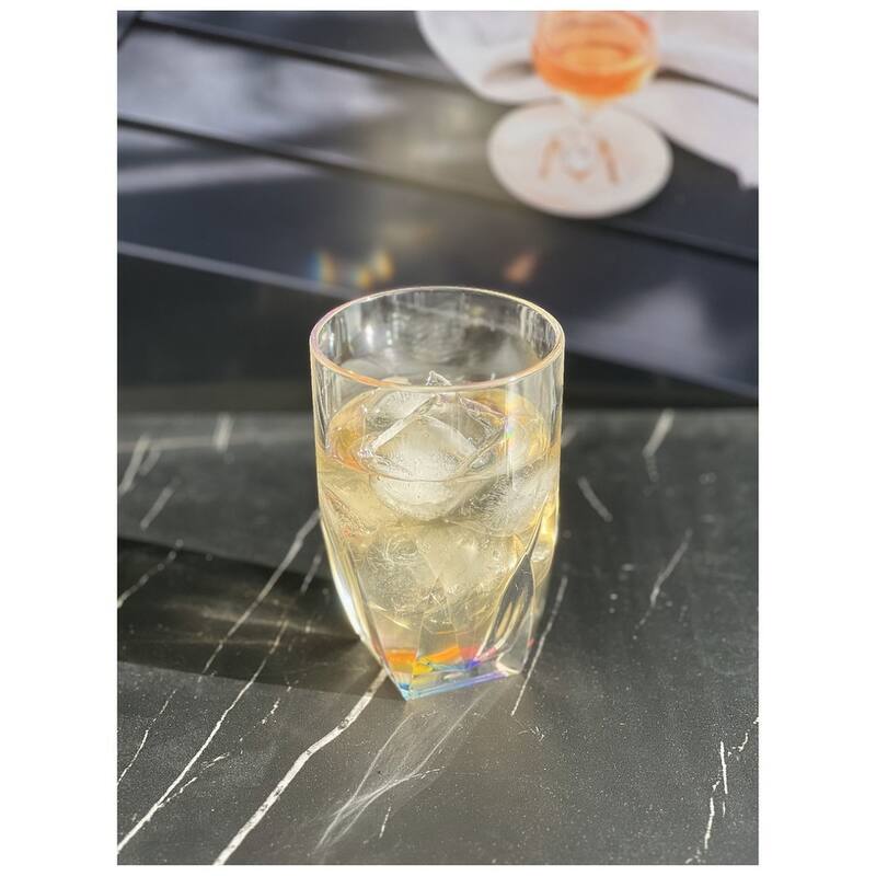 LeadingWare Designer Rainbow diamond Acrylic Drinking Glasses Hi Ball
