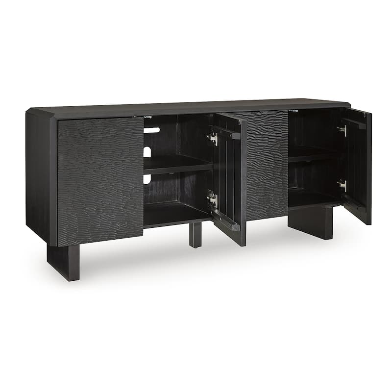 Signature Design by Ashley Farrelmore Black Accent Cabinet - 65" W x 17" D x 30" H