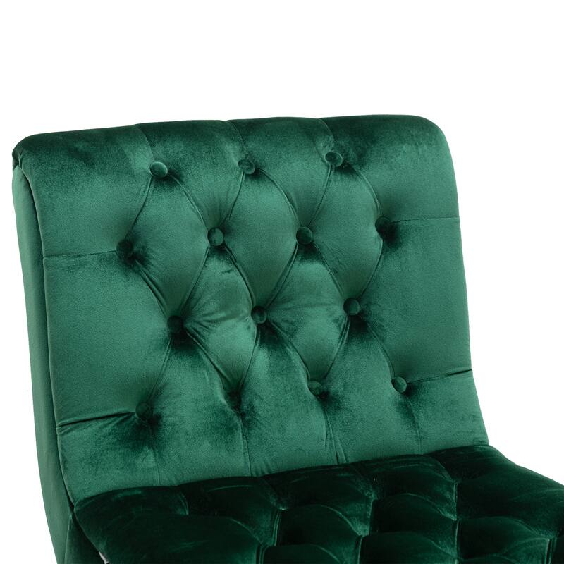 22.83" Buttons Tufted Accent Chair with Wooden Legs