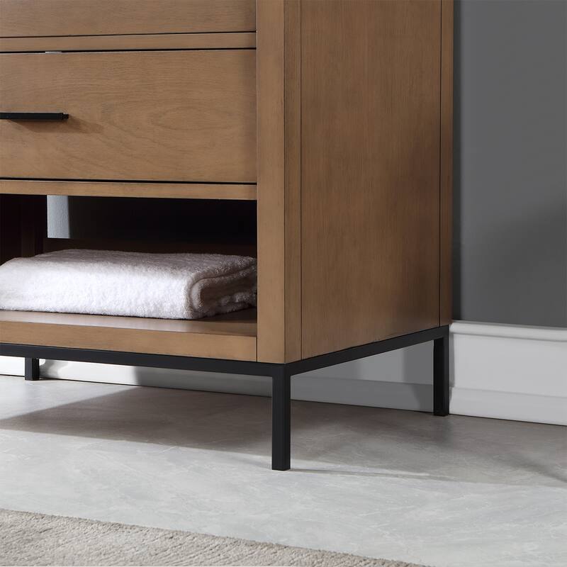 Altair Kesia Bathroom Vanity with White Composite Stone Top without Mirror