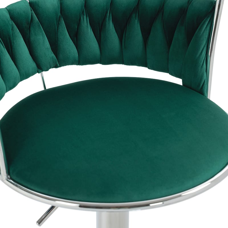 Modern Velvet 26" Adjustable Swivel Bar Stools (Set of 4)