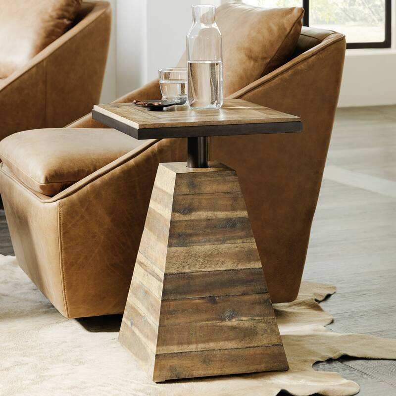 Hooker Furniture St Armand 16" Wide Modern Industrial Side Drink Table - Light Natural