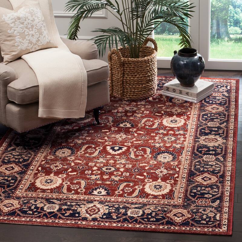 SAFAVIEH Artisan Zhamilja Distressed Oriental Rug - 4' x 6' - Rust/Navy