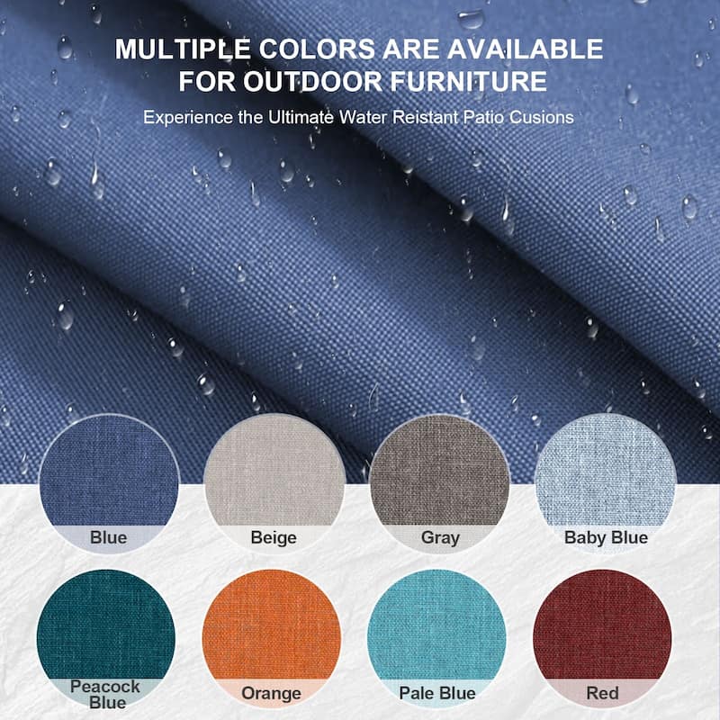 Gymojoy 24"x24"x6" Thick Cushions & Pillows Set - Deep Seat Indoor/Outdoor Water & Fade Resistant