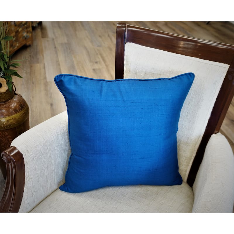 Home&Manor Baneh Dupioni Silk Pillow 18"