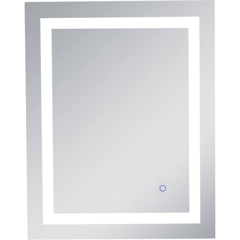 Elegant Lighting Helios 30" x 24" Rectangular Frameless Wall Mounted - Silver