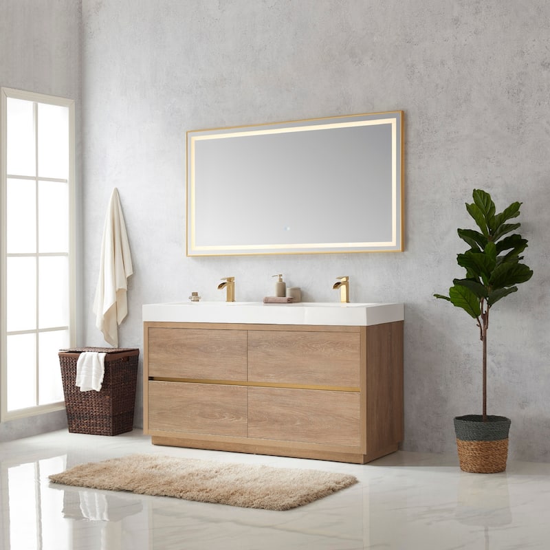 Miseno MV703060M Huesca 60" Free Standing Double Basin Vanity Set with