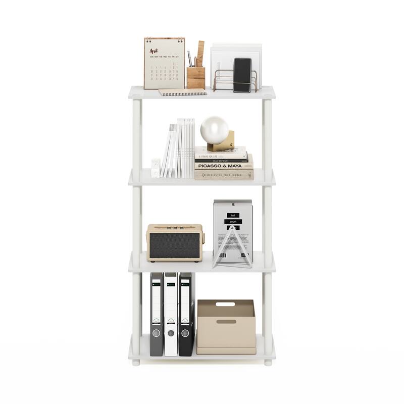 Furinno Turn-N-Tube 4-Tier Multipurpose Shelf Display Rack, Americano/Black