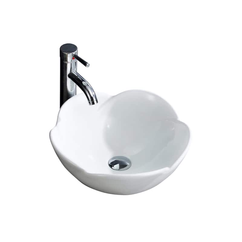 Fine Fixtures White Ceramic Chinaware 15.5-inch Vessel Sink