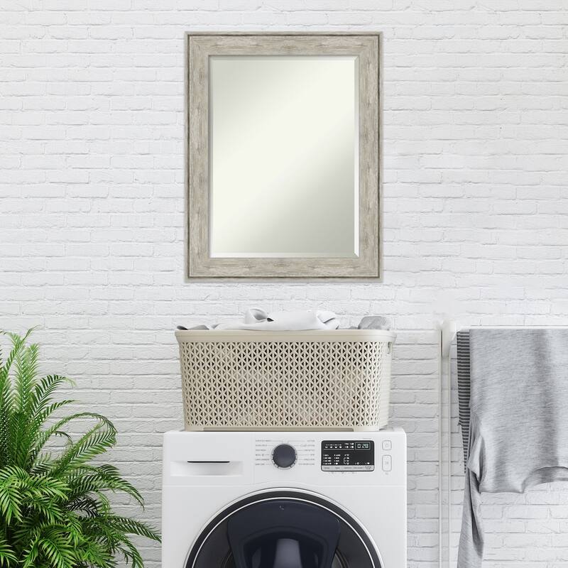 Beveled Wall Mirror - Crackled Metallic Frame - Crackled Metallic