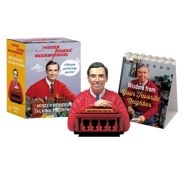 Hachette Mister Rogers Talking Figurine - Electronic Fred Rogers Bust and Trolley Sculpture with Mini Flip Book