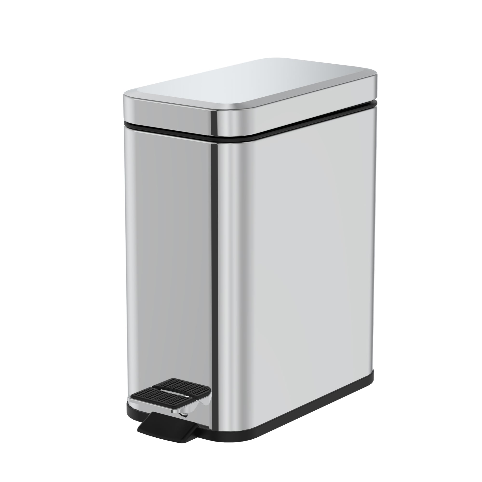 10 Liter Rectangular Bathroom Slim Stainless Steel Trash Can-Mega Casa