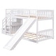 preview thumbnail 15 of 16, Twin over Twin Bunk Bed with Ladder, Slide, Storage Stairway and 2 Drawers