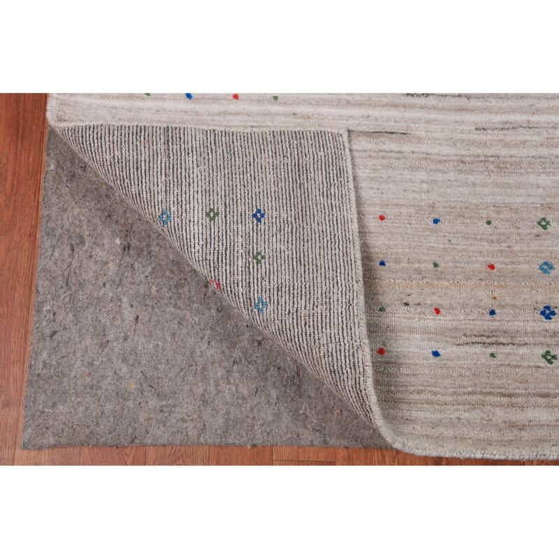 Tribal Gabbeh Indian Rug Hand-Knotted Wool Carpet - 8'5" x 9'9"