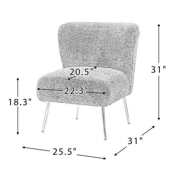 Side Chair with Metal Legs, Polyester Fabric Designed