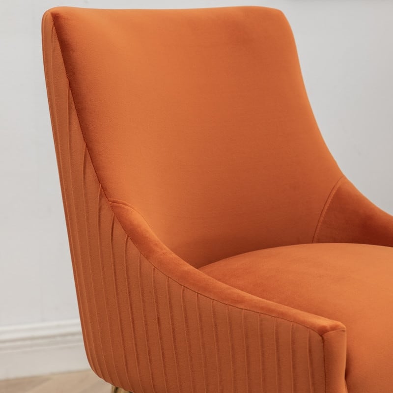 SEYNAR Mid Century Velvet Accent Dining Chair Set of 2 with Rear Handle