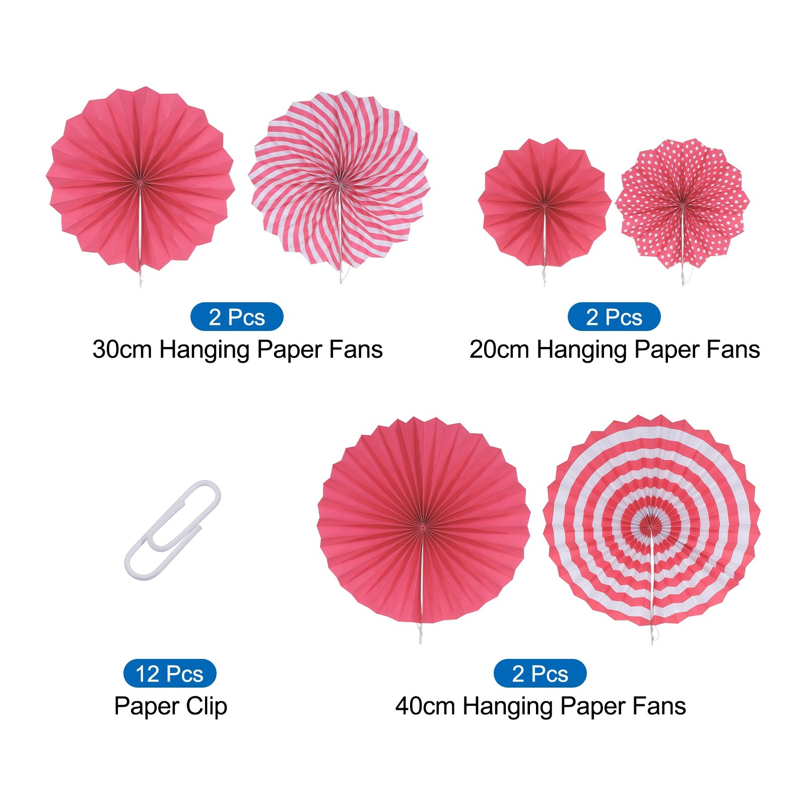 Hanging Paper Fans Party Set 12Pcs Decoration for Birthday Wedding Wine Red  - Wine Red - On Sale - Bed Bath & Beyond - 38394982