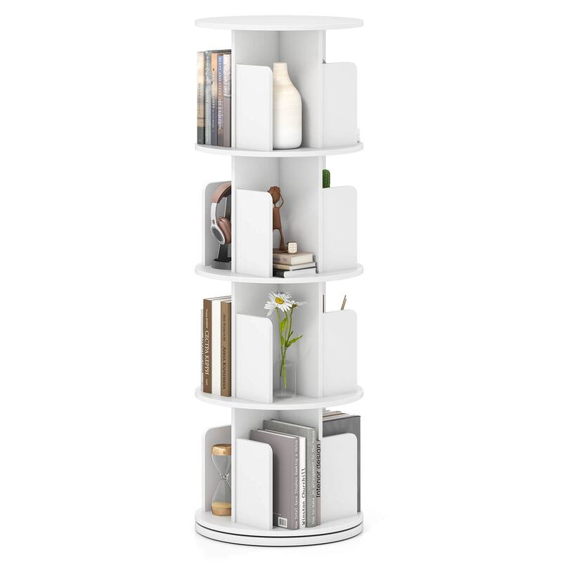 Costway 1/2 PCS 4-Tier Rotating Bookshelf 360° Display Rack with - See Details