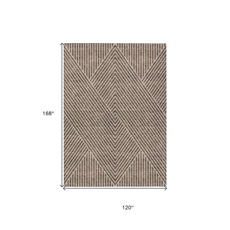 HomeRoots Geometric Transitional Rectangle Outdoor Rug