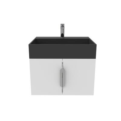 Amazon 24" Wall Mounted Bathroom Vanity Set w/ Black Top