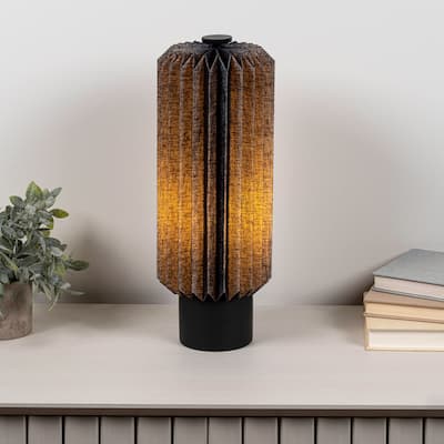Banks Modern Minimalist Paper Pleated Column Accent LED Table Lamp