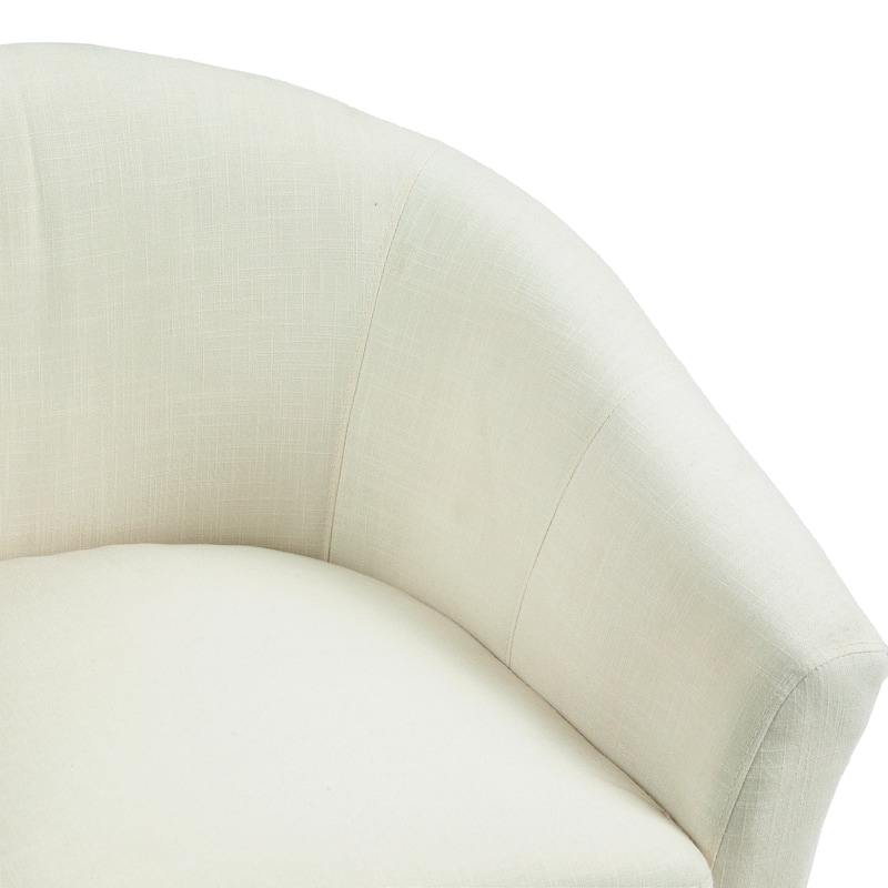 Upholstered Modern Barrel Accent Chair with Wood Legs