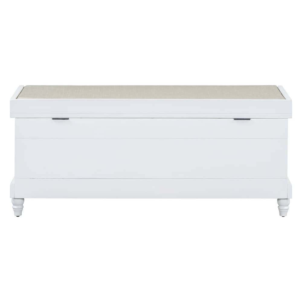 Fluted Entryway Bench with Storage