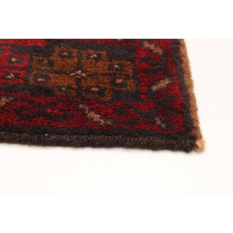 ECARPETGALLERY Hand-knotted Baluch Red Wool Rug - 3'10 x 6'8