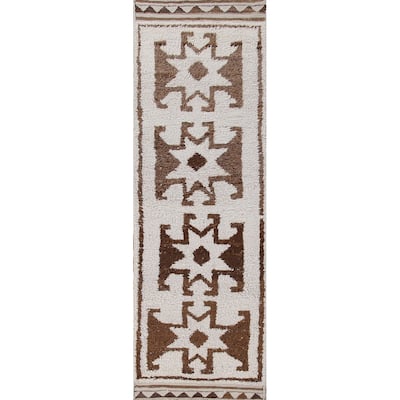 Plush Tribal Turkish Anatolian Runner Rug Hand-knotted Wool Carpet - 3'2"x 11'4"