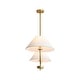 preview thumbnail 8 of 22, Rennnsan 2-Light Modern Black/Gold Linear Fabric Cone Large Pendant Light for Kitchen Island