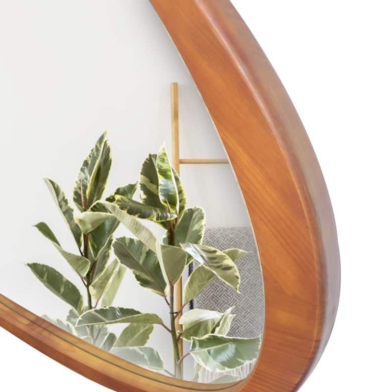 Solid Wood Mirror 45 Inch Asymmetrical Wall Mirror Wooden Framed Mirror Large Sized Dressing Mirror,for Living Room