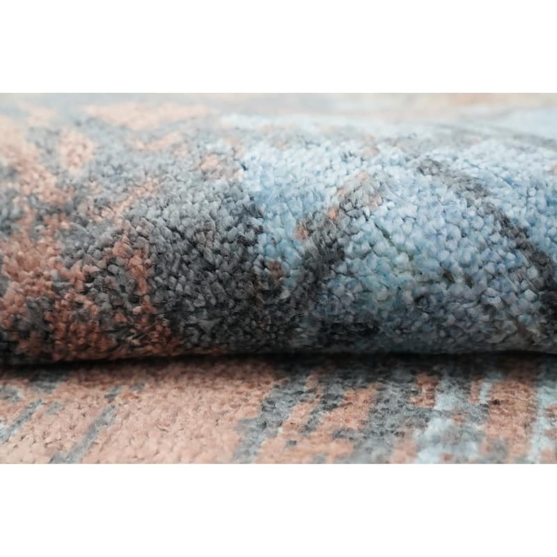 Hand Knotted Oriental Viscose Silk Carpet Modern Animal Pictorial Multi-Colored Abstract Area Rug - 4' 0'' X 2' 0''