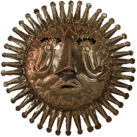 Recycled Oil Drum Natural Sun Wall Art , Handmade in Haiti