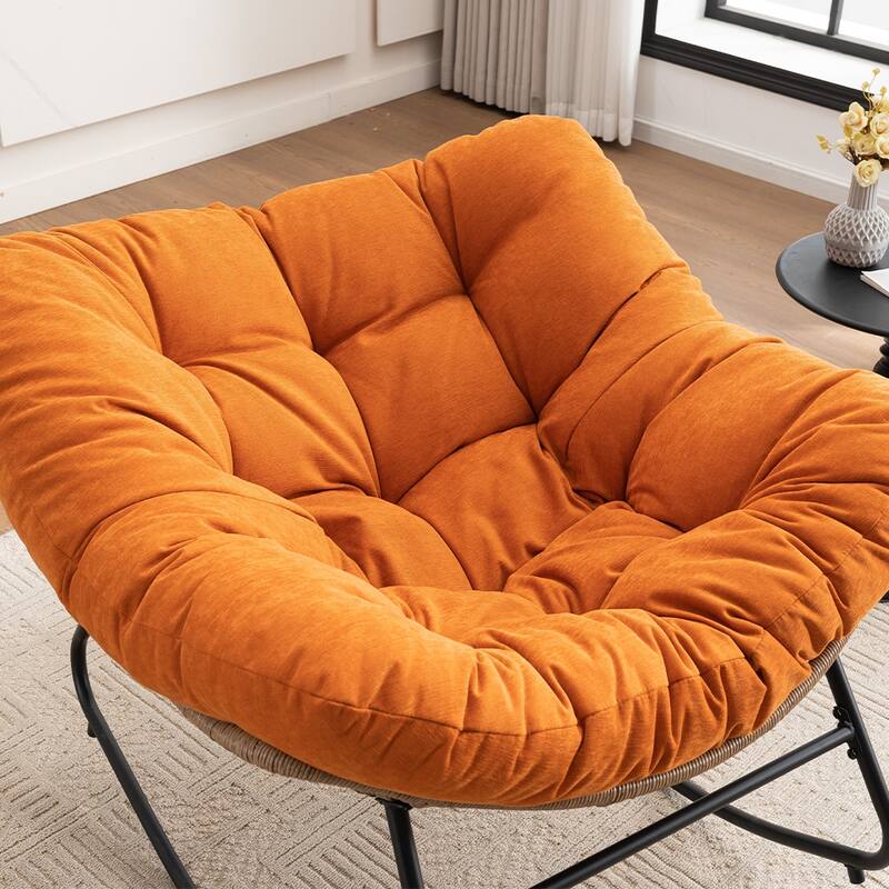 Chenille Soft Upholstered Modern Rocking Chair - Orange