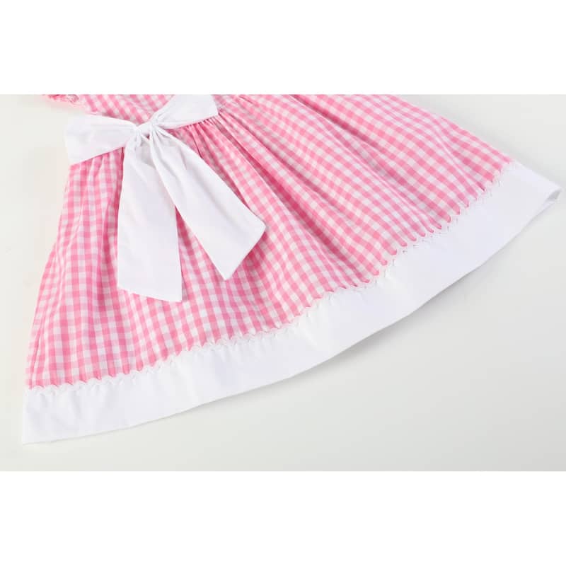 Lil Cactus Pink Gingham Bow Dress