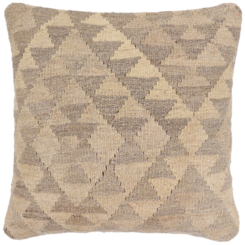 Rustic Grace Turkish Hand-Woven Kilim Pillow - 18'' x 18''